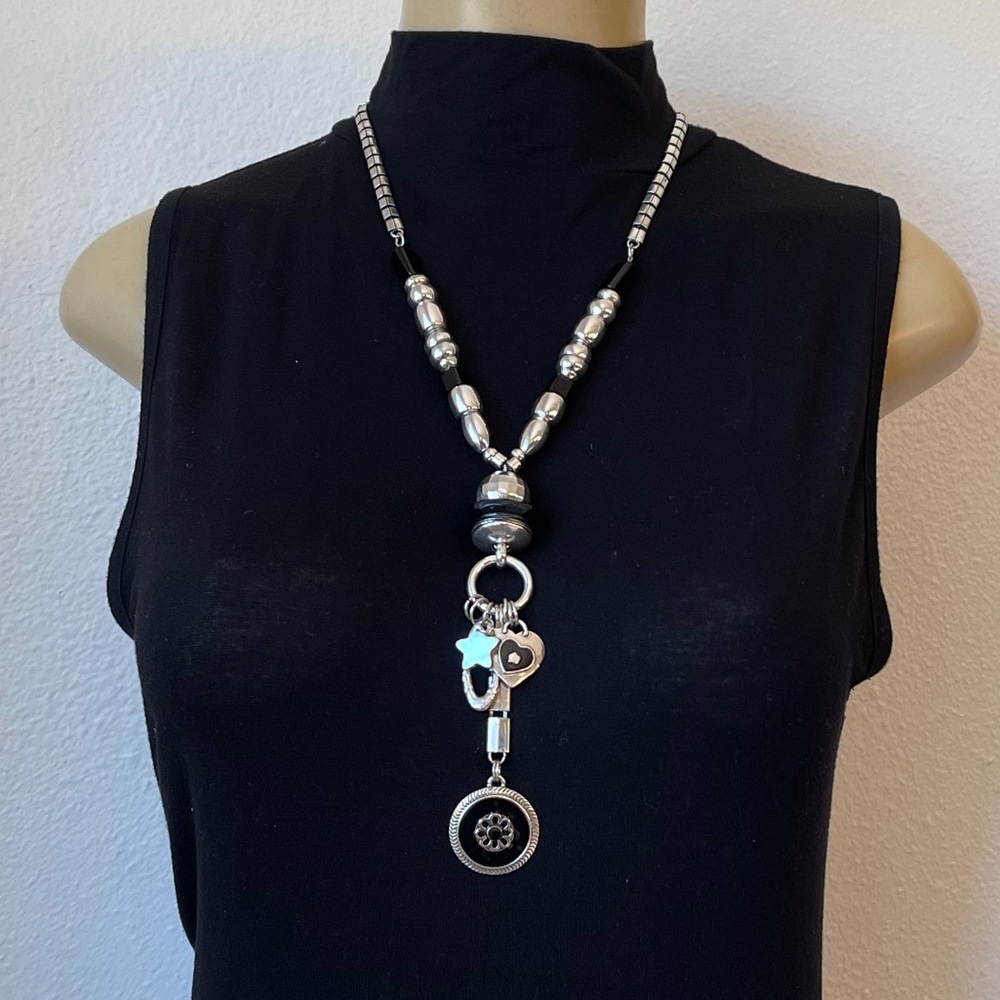 EUNHYE JEWELRY long black and silver necklace #1